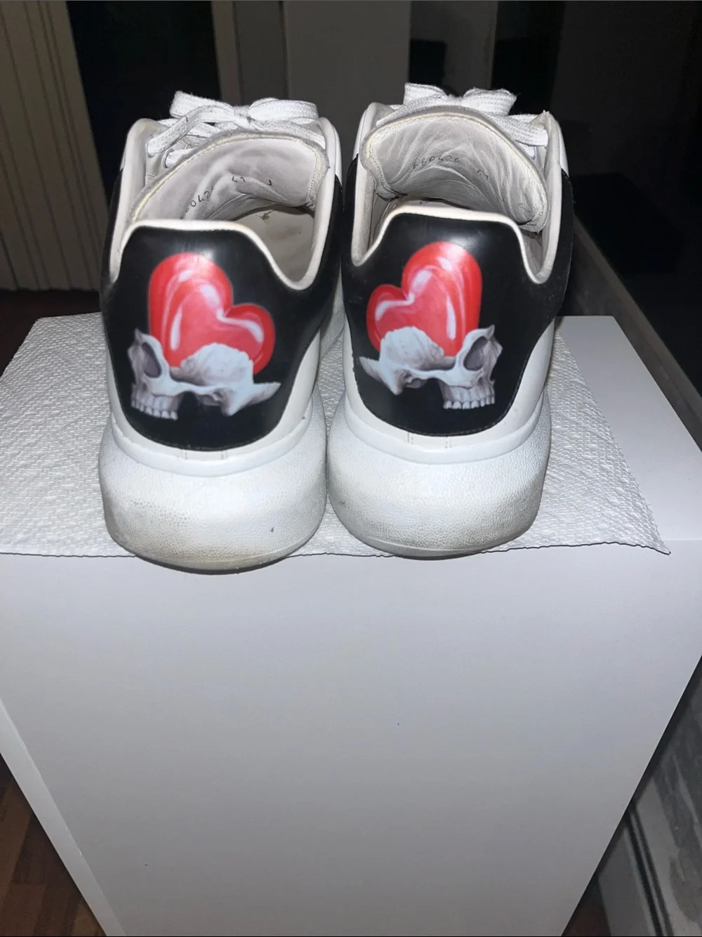 Alexander McQueen White Leather Platform Sneakers